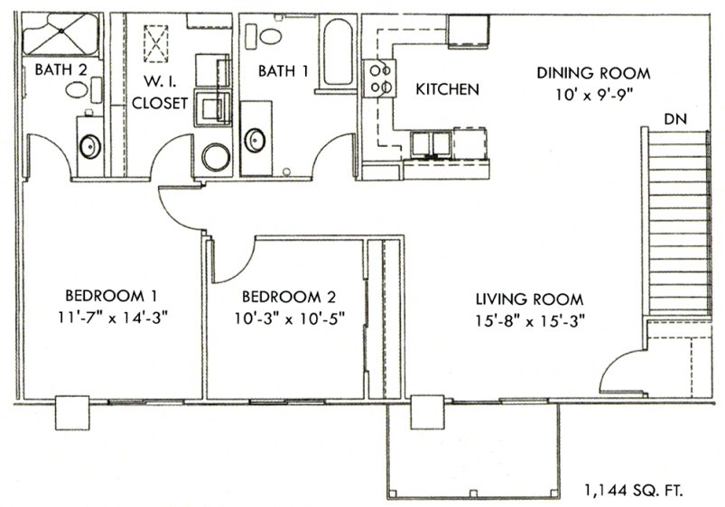 2-Bedroom / 2-Bathroom Floor Plan 2-Bedroom / 2-Bathroom Floor Plan