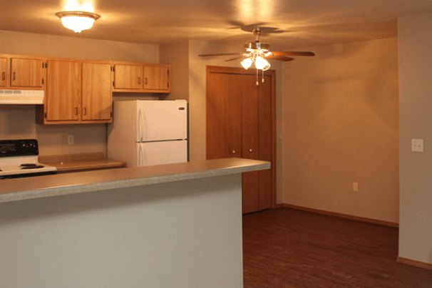 Kitchen & Dining Area from Living Room