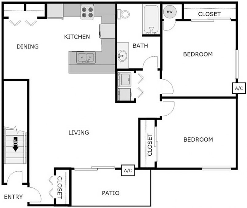 2-Bedroom / 1- Bath Upper Floor Plan 2-Bedroom / 1- Bath Upper Floor Plan