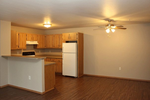 Kitchen & Dining Area from Living Room