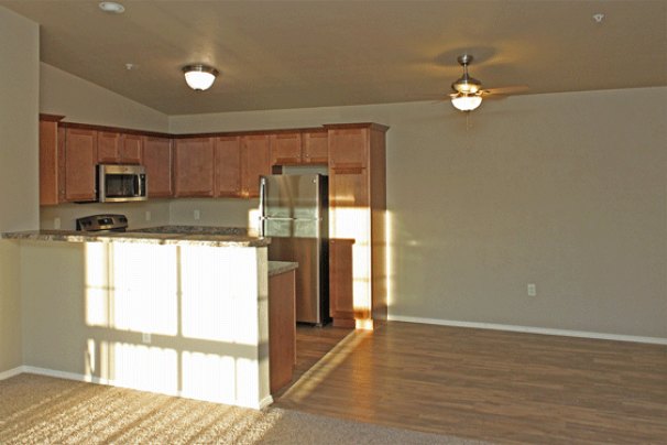 Kitchen & Dining from Living Room