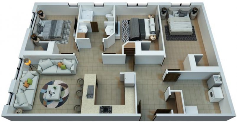 3-Bedroom Floor Plan