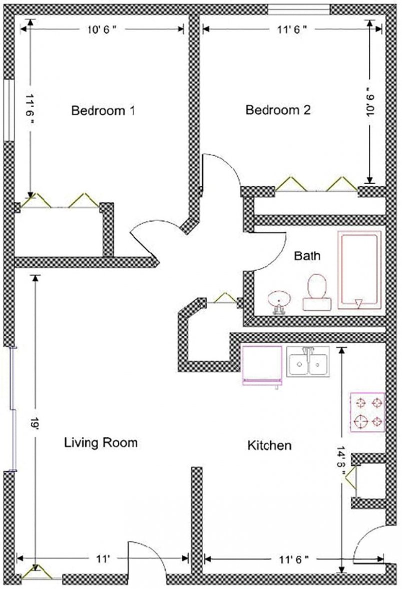 2nd Floor 2-Bedroom Floor Plan