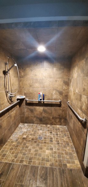 Luxury Tile Shower with Grab Bars