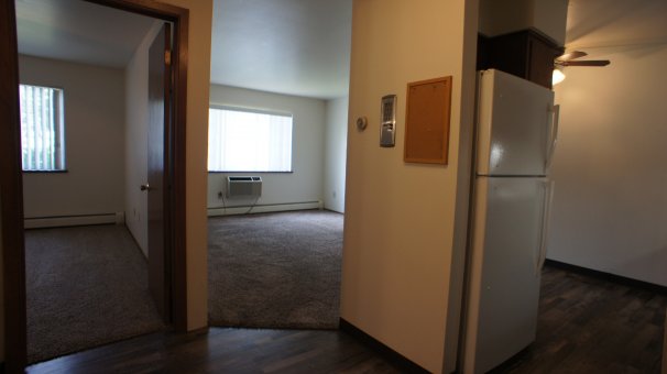 Kitchen to Living Room and Bedroom